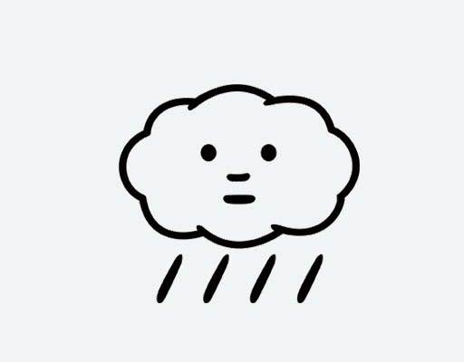 卡通云朵矢量手绘云朵云彩矢量下雨的云矢量动画表情矢量