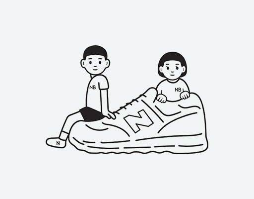新百伦矢量卡通卡通男孩女孩矢量男孩女孩简笔画矢量new balance图案