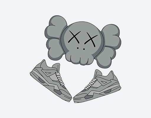 kaws考斯矢量卡通图案欧美动画片矢量图案卡通鞋子矢量卡通头像
