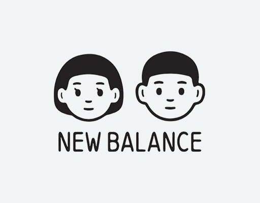 女孩头像矢量卡通男孩女孩头像newbalance英文字母矢量NB图案矢量