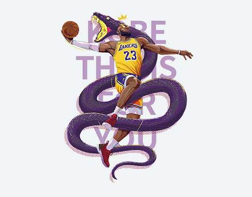 詹姆斯卡通矢量篮球人物矢量英文字母矢量蟒蛇图案NBA篮球人物湖人队
