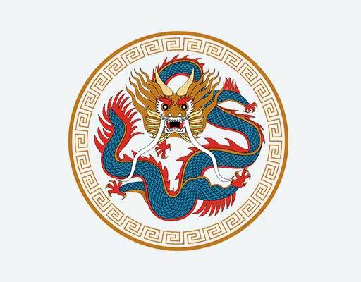 龙矢量卡通手绘龙中国图腾矢量圆形矢量卡通绣花龙矢量龙头矢量