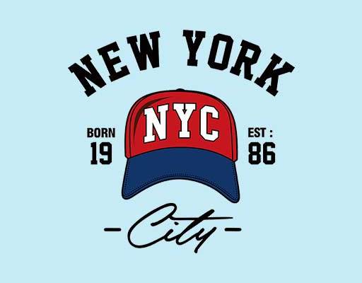 帽子矢量卡通手绘帽子newyork文字矢量简笔帽子图案数字字母矢量