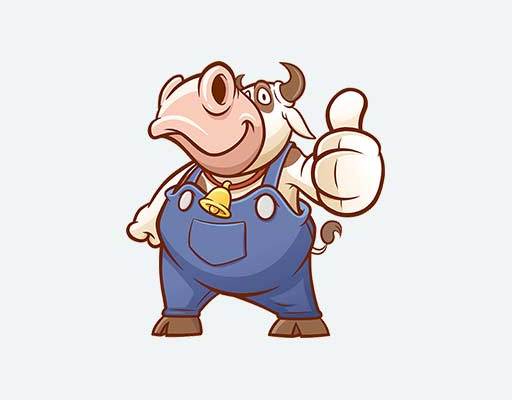 卡通牛矢量可爱卡通手绘牛矢量打奶牛矢量简笔卡通牛