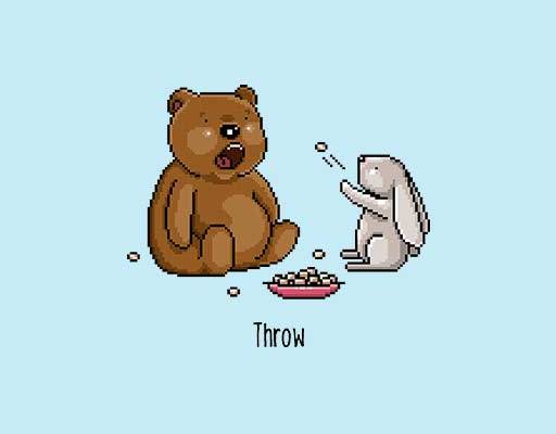 马赛克矢量素材小熊兔子矢量棕色熊可爱动物矢量