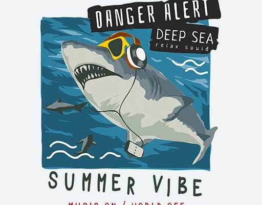 鲸鱼矢量听音乐的鲨鱼矢量素材卡通动物矢量素材英文字母