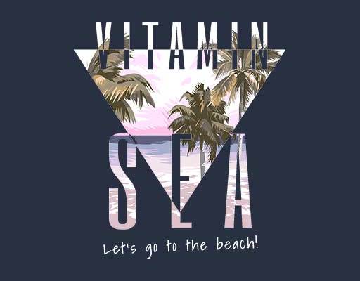 风景矢量图案简约文字矢量椰子树矢量海洋矢量图案