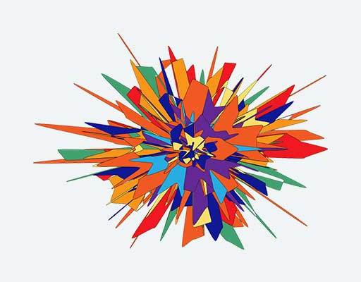 爆炸效果矢量尖细图案彩色爆炸图