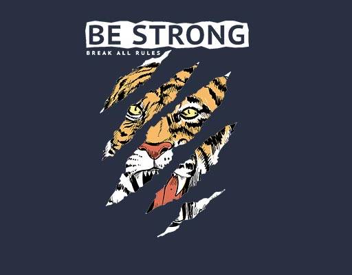 破碎老虎矢量 抓痕英文字母矢量印花老虎愤怒老虎动物