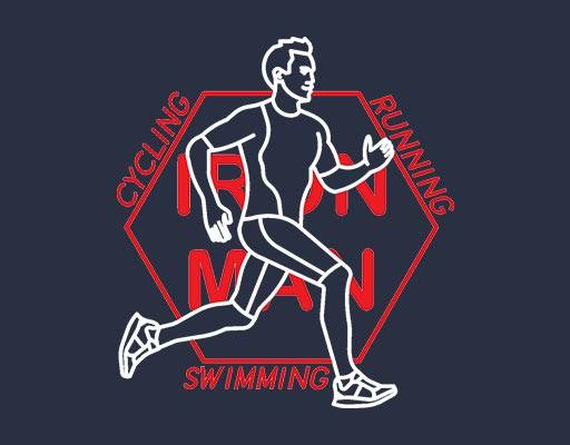 跑步的男人矢量卡通人物素材英文字母简约人物线条人物