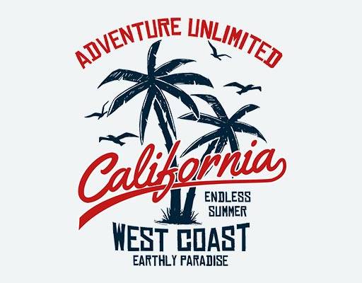 夏日风景矢量树木矢量椰子树图案海鸟图案英文字母单色树木