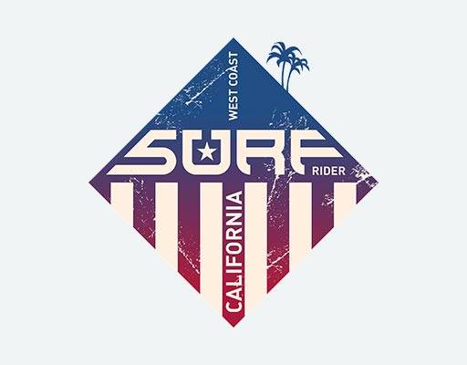 方形矢量素材渐变图案surf夏日风景树木椰子树斑马纹