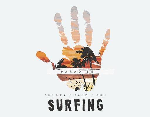 手矢量夏日风景矢量英文字母卡通矢量巴掌人物手掌风景剪影