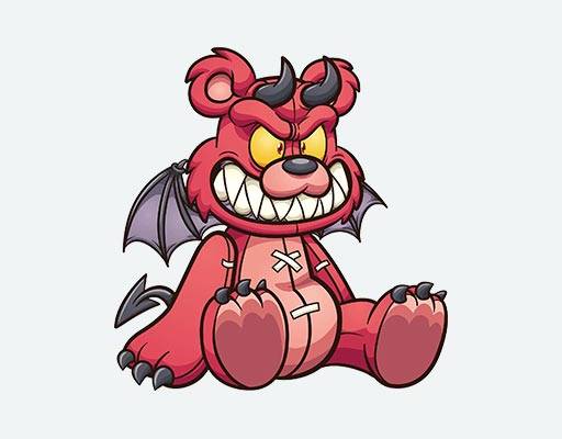 愤怒的小熊矢量小怪兽红色小熊卡通动物矢量素材