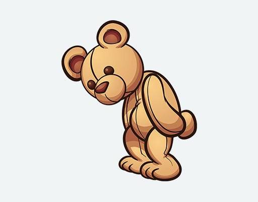 棕色小熊矢量卡通动物矢量走路的熊卡通玩具熊公仔