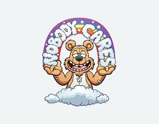 彩色小熊矢量英文字母小熊矢量素材卡通动物彩虹云朵