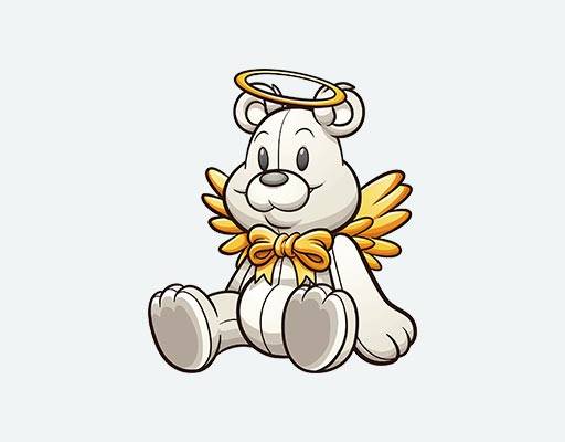 天使小熊矢量小怪兽卡通动物矢量素材蝴蝶结小熊翅膀熊