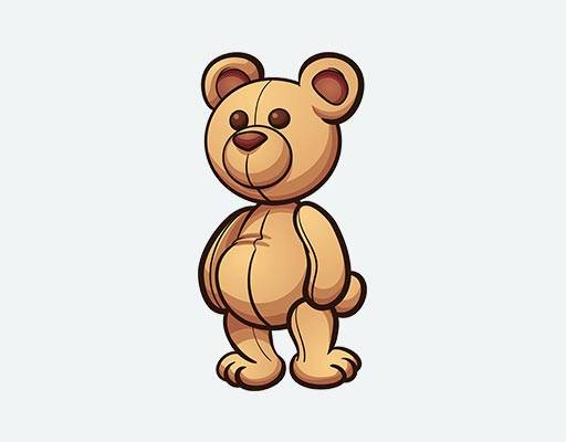 卡通动物矢量棕色熊矢量玩具小熊图案简约手绘熊
