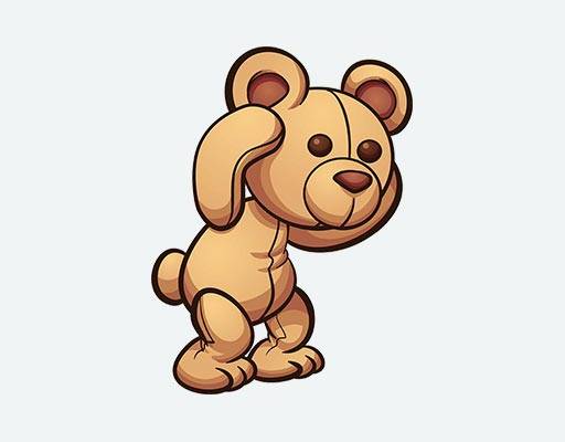 棕色熊矢量玩具小熊图案简约手绘熊做鬼脸的小熊