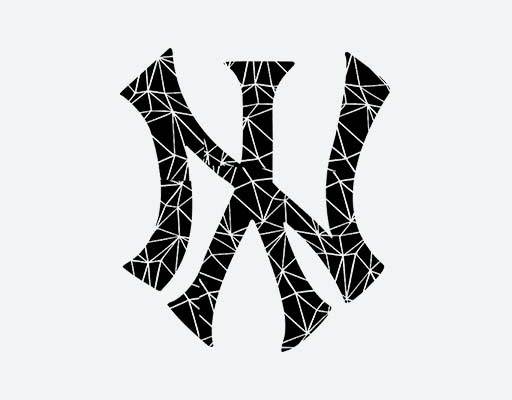 纽约扬基棒球队标志矢量New York Yankees NY标志线条破碎文字