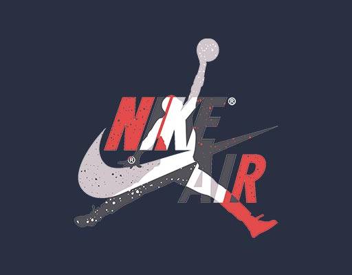 NIKE标志矢量nike AIR耐克乔丹矢量英文字母墨点投篮人物耐克乔丹联名