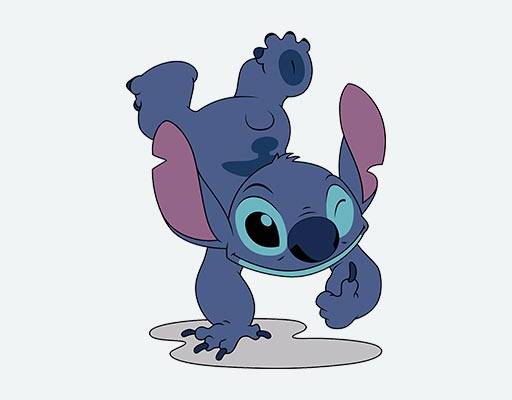 史迪仔卡通矢量倒立的史迪仔可爱卡通动物大耳怪矢量