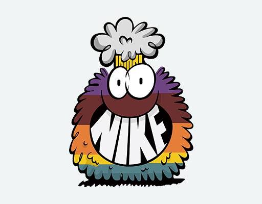 卡通动物头像nike矢量彩色动物头像微笑卡通