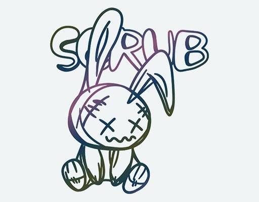 彩色兔子矢量手绘兔子矢量英文字母动物矢量素材XX兔子