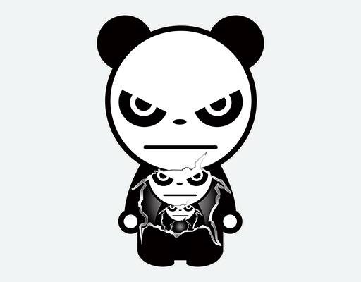 你好熊猫矢量素材卡通熊猫矢量破碎的熊猫黑白熊猫