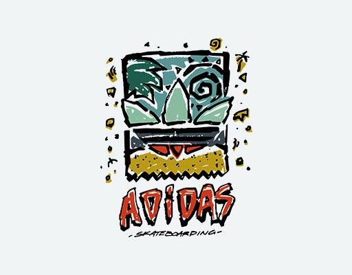 阿迪达斯矢量手绘面具矢量三叶草矢量图案卡通面具原始面具adidas