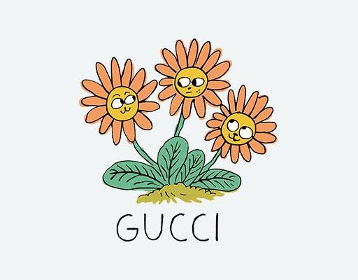 向日葵矢量gucci向日葵图案英文字母矢量卡通植物矢量菊花矢量黄色花朵