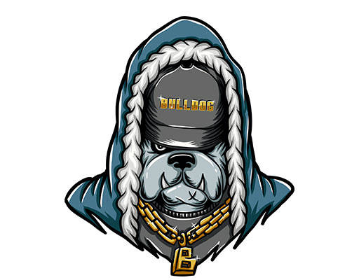 卡通小狗头像手绘卡通动物哈巴狗戴帽子的狗头像社会狗印花图案