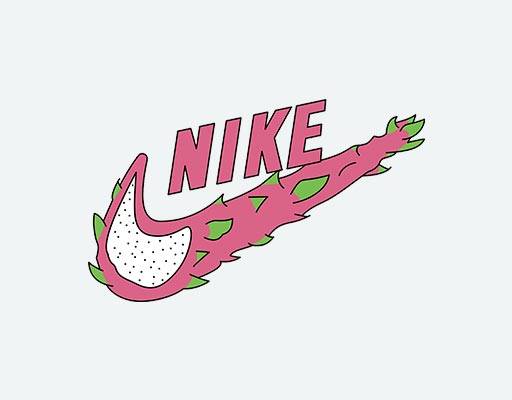 耐克矢量图案英文字母nike火龙果勾卡通水果切开的水果
