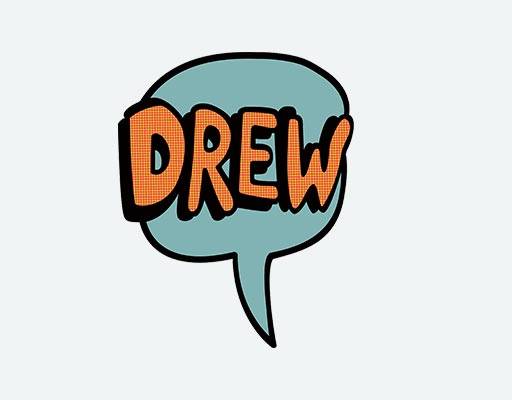 drew英文字母矢量对话框图案卡通手绘英文字母