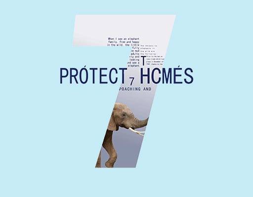 卡通大象矢量字母7图案英文字母矢量渐变字母矢量大象图案