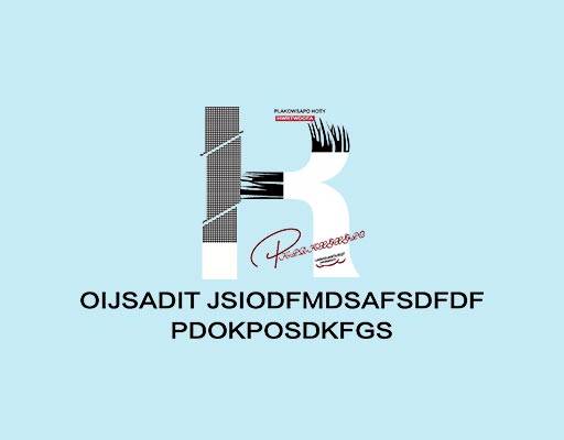 数字字母矢量图案字母R图案破碎字母矢量手绘英文字母