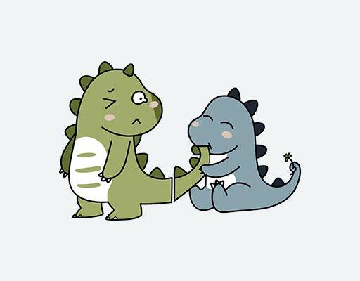卡通恐龙矢量情侣装恐龙矢量两只恐龙可爱恐龙矢量简笔恐龙线条