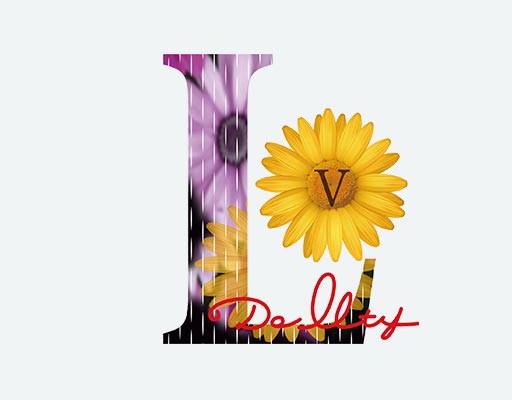英文字母L矢量菊花图卡通文字图案黄色花朵矢量紫色菊花
