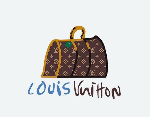 LV包包手绘图案包包绣花路易威登LOUIS VUITTON标志矢量LVlogo矢量
