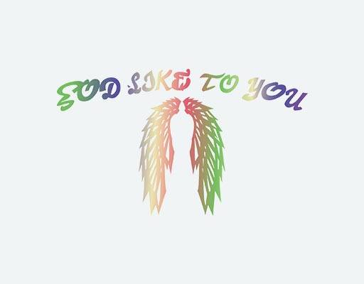 翅膀矢量图案刻字膜矢量图案英文字母矢量图案彩色翅膀羽毛矢量