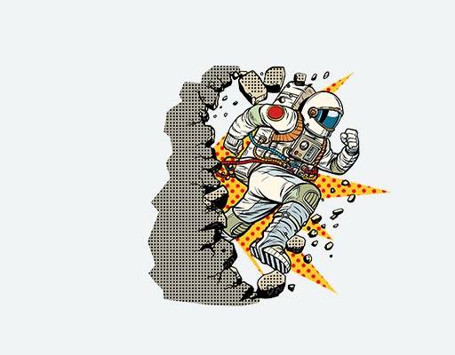 奔跑的宇航员矢量卡通人物图案太空图案冲破图案