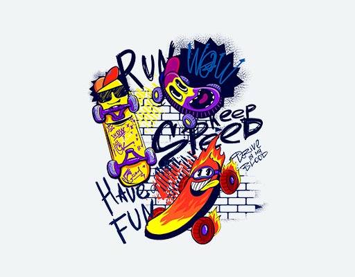 涂药矢量图案滑板卡通矢量喷绘图案英文字母矢量