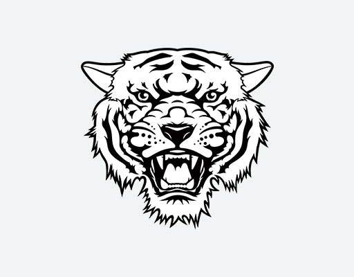 卡通老虎头像矢量手绘老虎头简笔卡通动物头像