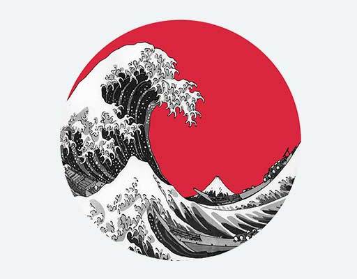 卡通海浪矢量风景画矢量太阳矢量