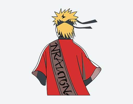 火影忍者图案卡通人物背影文字卡通男孩背影