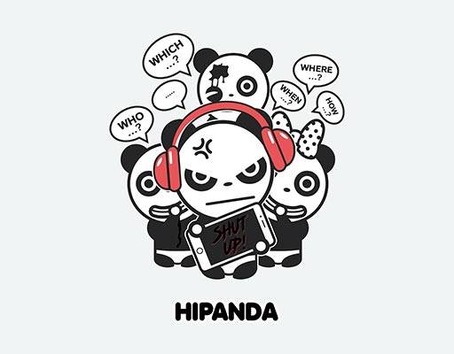 你好熊猫矢量可爱熊猫矢量带耳机的熊猫英文字母矢量hipanda矢量图案