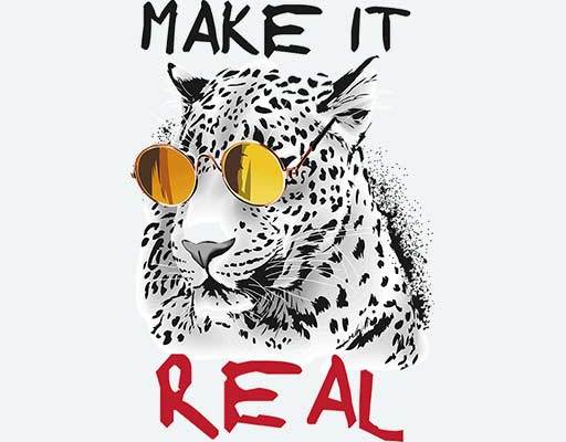 卡通豹子矢量戴眼镜的豹子头像手写英文字母矢量