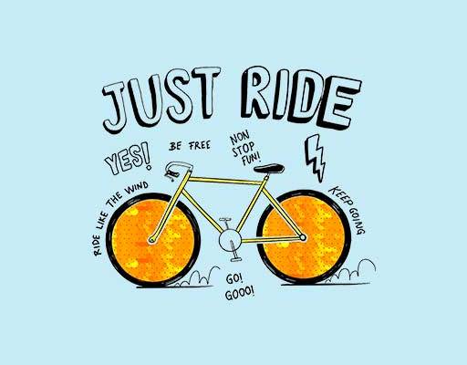 卡通自行车矢量手绘卡通自行车手写英文字母矢量