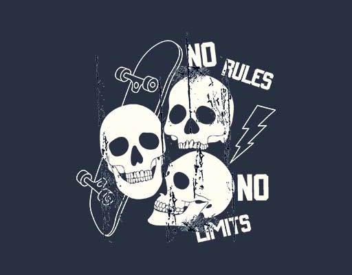 卡通骷髅头矢量手绘滑板图案卡通文字矢量