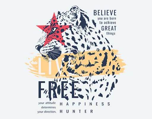 卡通豹子矢量手绘卡通动物简笔卡通矢量